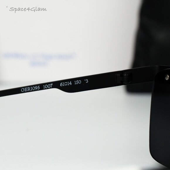 Off-White Women Sunglasses Black Grey Rectangle OERI095F RIMINI 1007 BRAND NEW